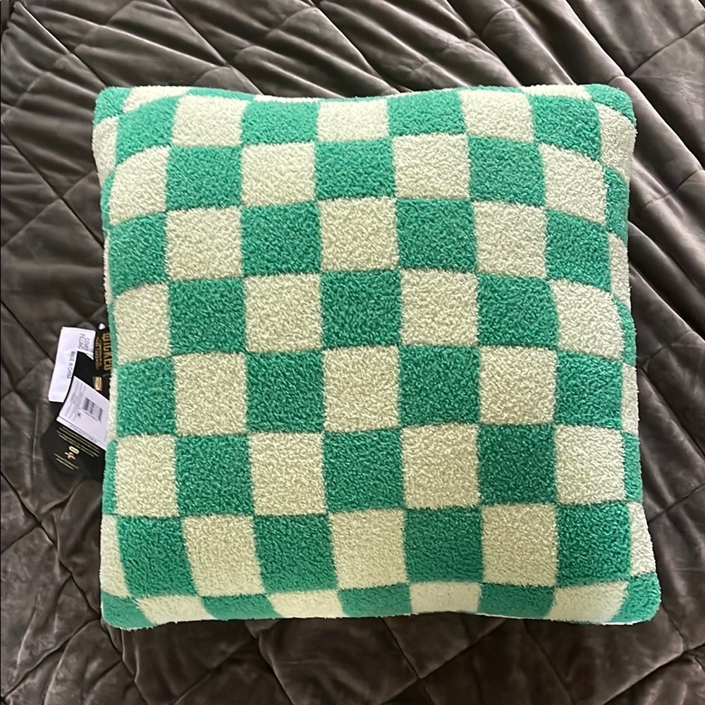 NWT Wicked Decorative Throw Pillow Elphaba Green Checkered PILLOW 18" x 18"